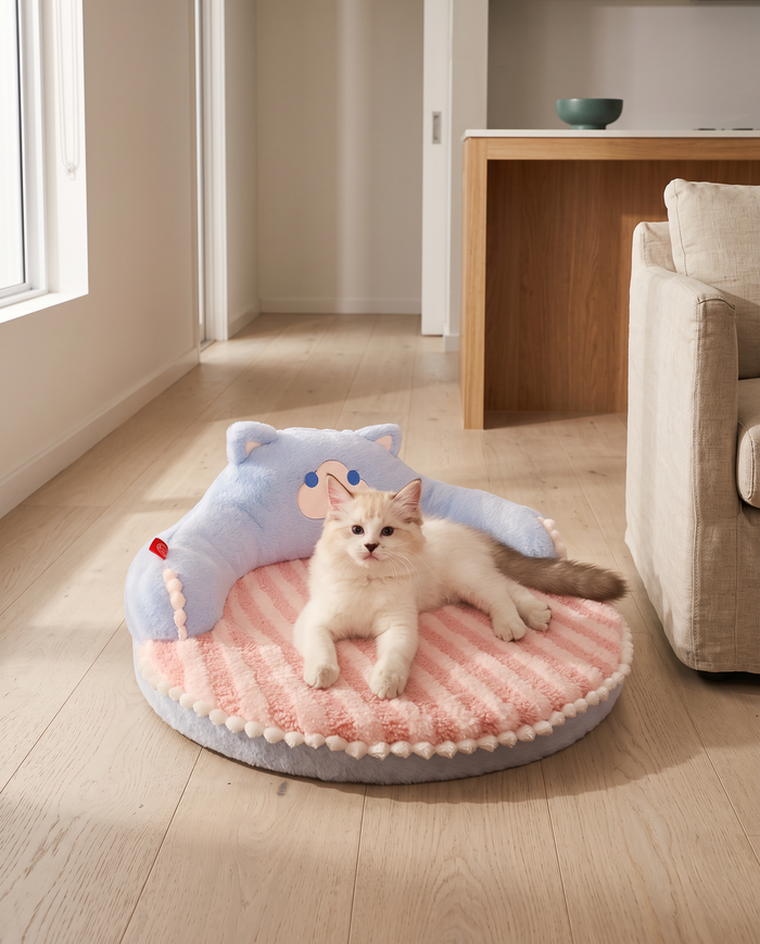 The Pillow round cat bed in an Australian home