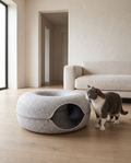 The Tunnel felt cat bed and tunnel in an Australian home
