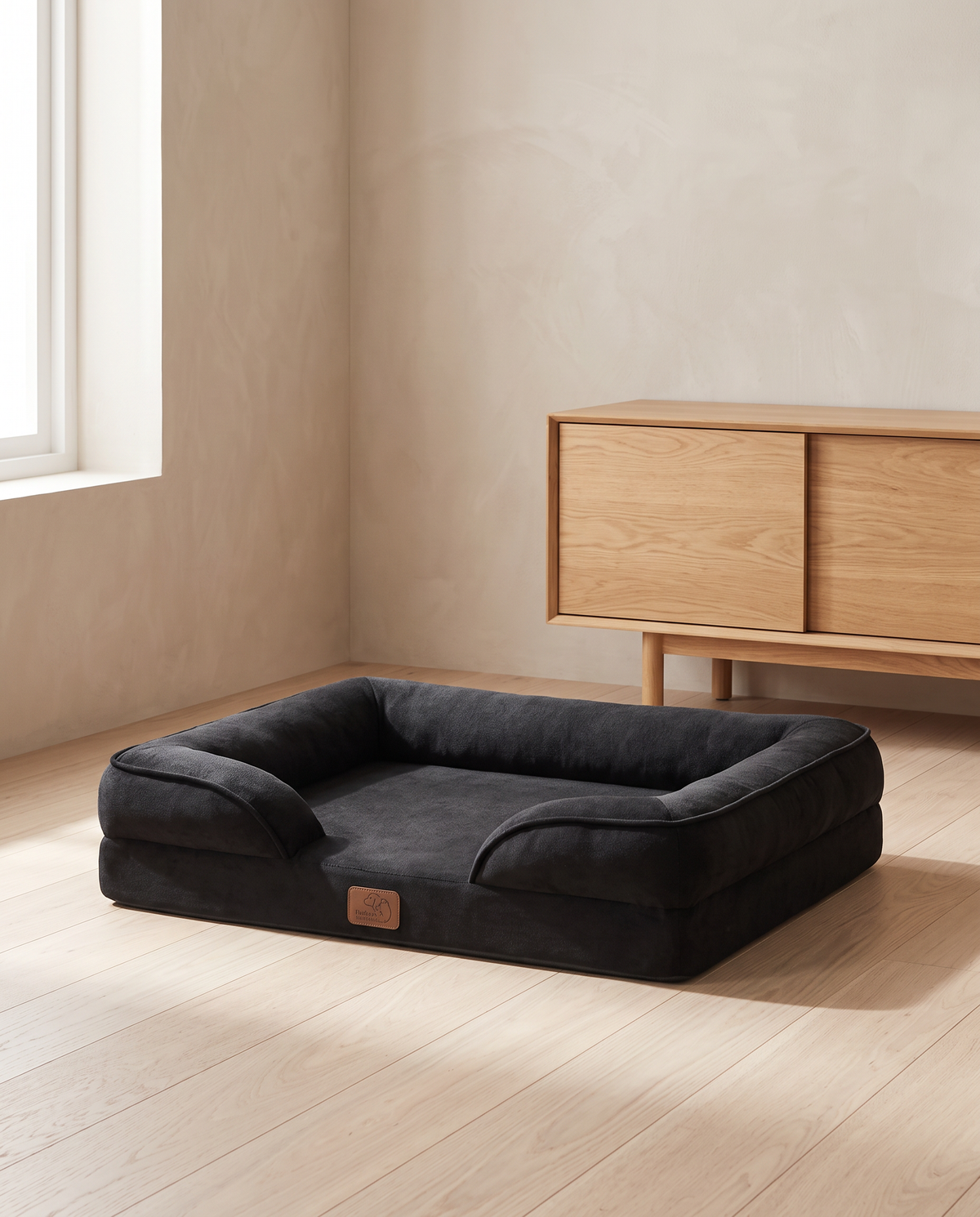 The Loft orthopedic dog bed in an Australian living room