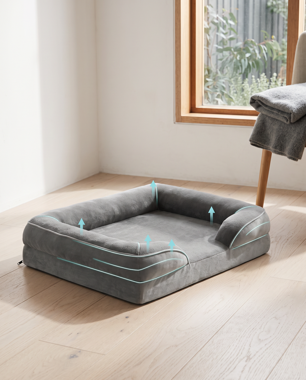 The Quilt orthopedic dog bed in an Australian living room