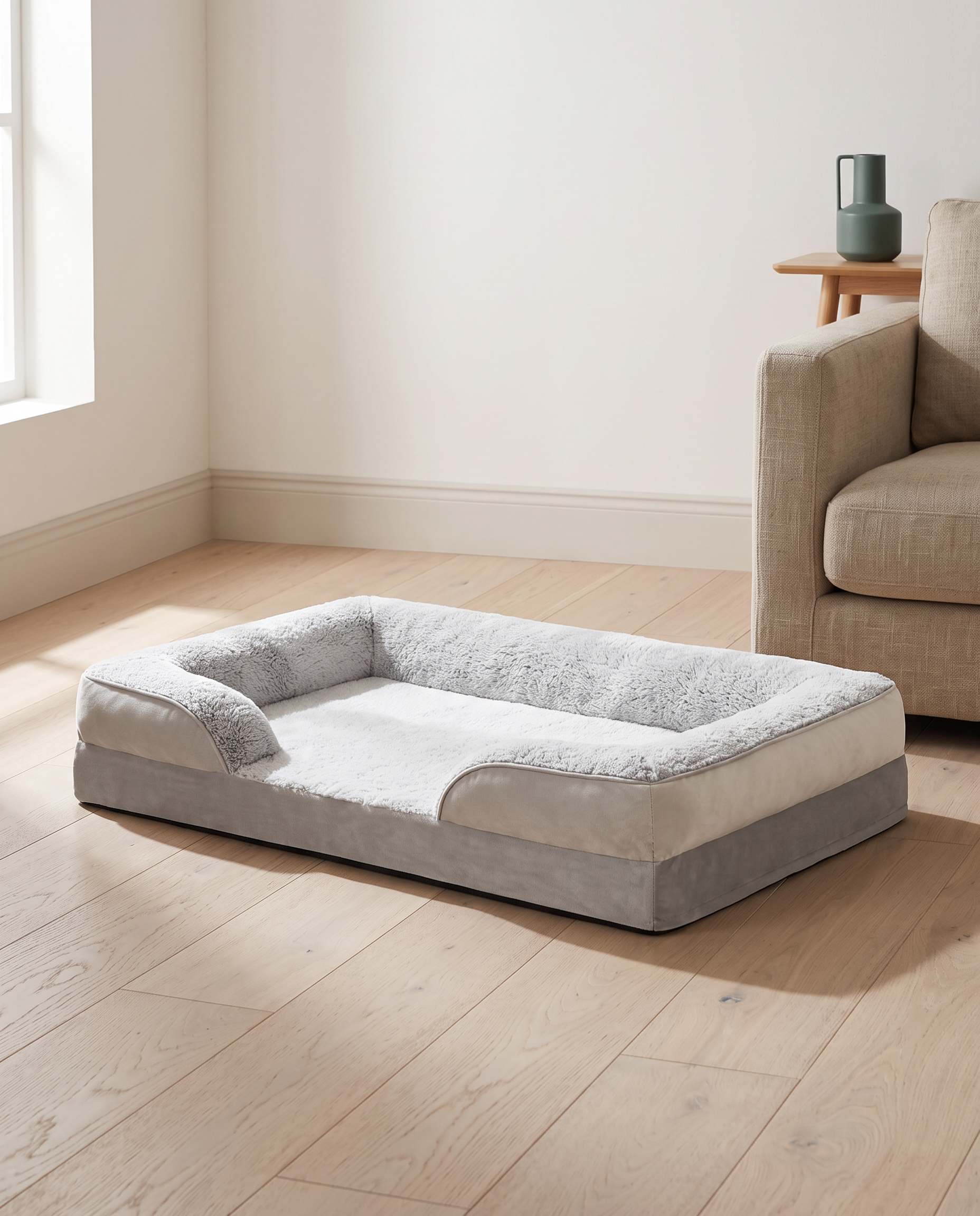 The Ridge orthopedic dog bed in an Australian living room